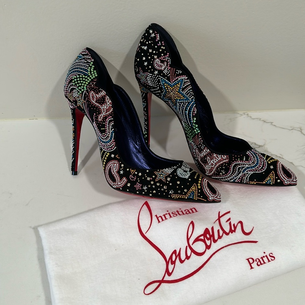 Limited Edition Christian Louboutin hot chick starlight crystal heels - Picture 3 of 12